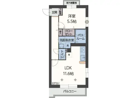 ザ・ハウス3(1LDK/2階)の間取り写真