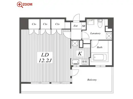 IZUMI ONE(ワンルーム/5階)の間取り写真