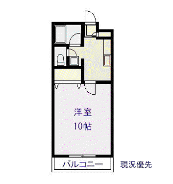 太茂ハイツ(1K/3階)の間取り写真