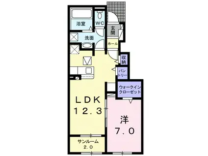 フェアリーI(1LDK/1階)の間取り写真