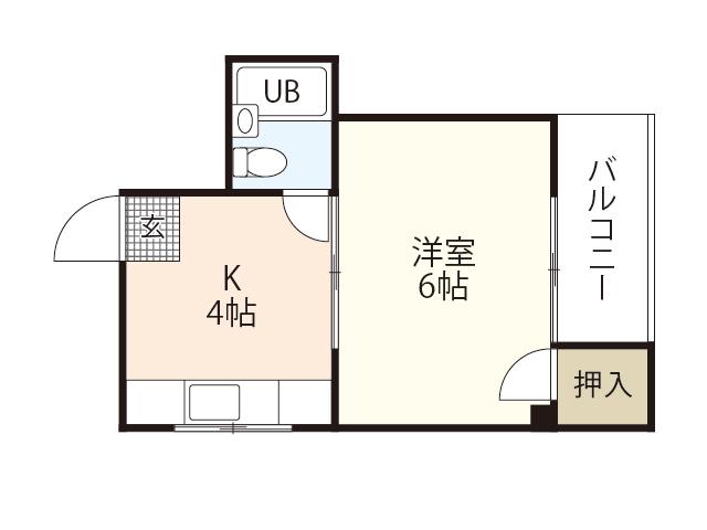 品川ビル(1K/4階)の間取り写真