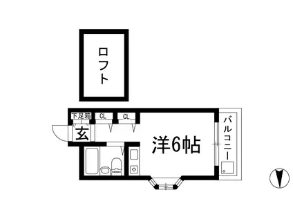 アパートメントハウスNN(ワンルーム/2階)の間取り写真