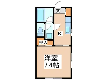 マリーンハイツ池田(1K/1階)の間取り写真