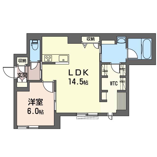SHAMAISON イヴェール・エテ(1LDK/1階)の間取り写真