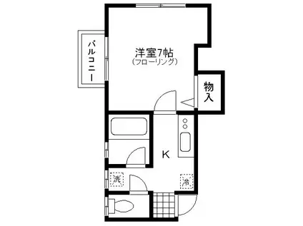 ネオゼフィール(1K)の間取り写真