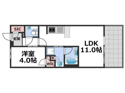 PHOERME TENNOJI イースト(1LDK/8階)の間取り写真