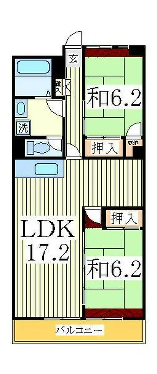 グリーンハウス南柏 6階階 間取り