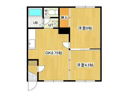 コーポセリアン(2DK/2階)の間取り写真