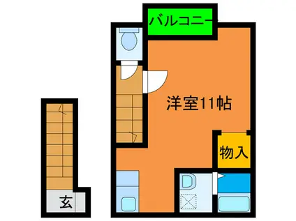 ジーアール6番館(ワンルーム/2階)の間取り写真