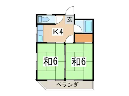 シティマンションM3(2K/3階)の間取り写真