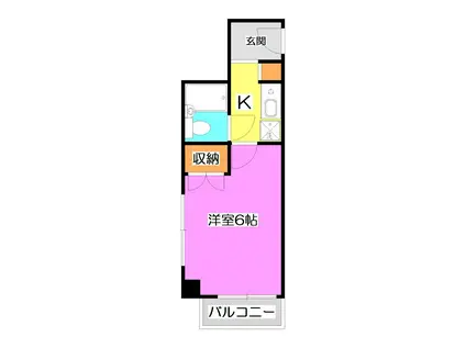 パレ・ドール朝霞(1K/4階)の間取り写真