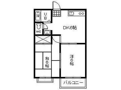 コーポHIEJIMA1(2DK/2階)の間取り写真