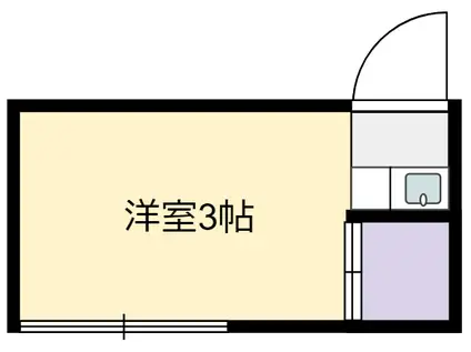 松風荘(ワンルーム/2階)の間取り写真