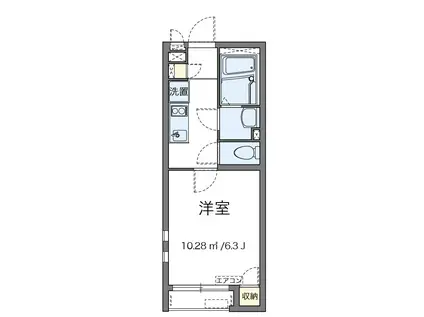 桜ルミナス(1K/1階)の間取り写真