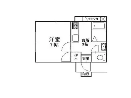 サンシティー南矢三(1K/3階)の間取り写真