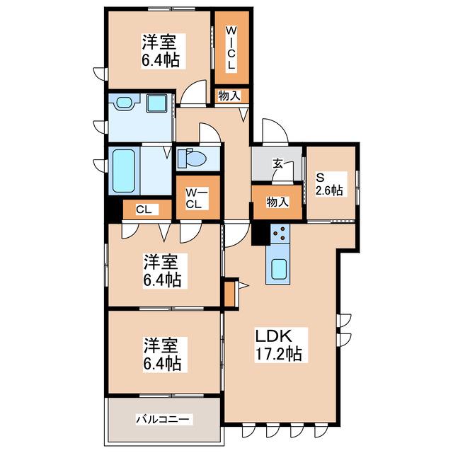 グランドヴィラ大江(3SLDK/3階)の間取り写真