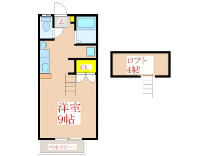 コーポ和(ワンルーム/1階)の間取り写真