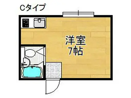 万代住之江コーポ(ワンルーム/3階)の間取り写真
