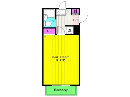 フラッツ・アミ(1K/1階)の間取り写真