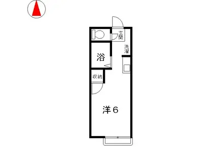 コーポアムール(ワンルーム/1階)の間取り写真