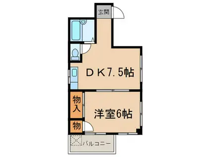 メゾン山崎(1DK/3階)の間取り写真