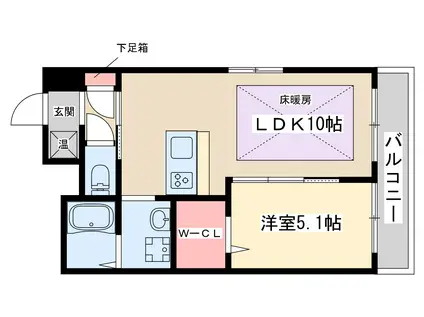第21関根マンション(1LDK/8階)の間取り写真