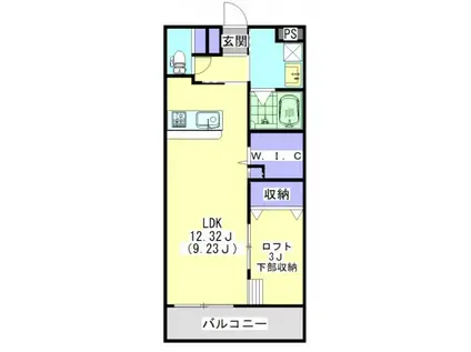 スカイコート下川東(ワンルーム/4階)の間取り写真