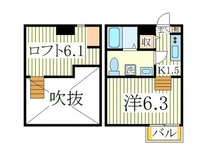 FORT PREMIERE KASHIWA(ワンルーム/2階)の間取り写真
