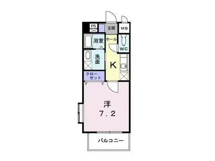 MISMO 三鷹(1K/3階)の間取り写真