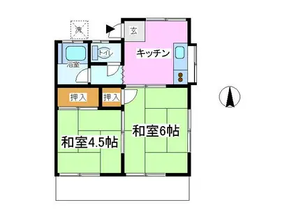 寿楽荘(2DK/1階)の間取り写真