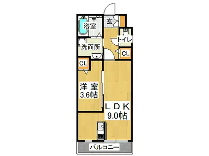 KTIレジデンス垂水五色山(1LDK/1階)の間取り写真