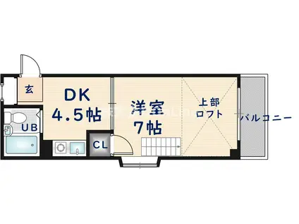 グランアクア東大阪(1DK/1階)の間取り写真