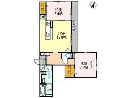 エトワール大山崎(2LDK/2階)の間取り写真