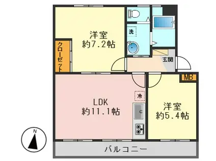 小川マンション(2LDK/2階)の間取り写真