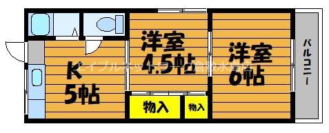 旭コーポA棟(2K/2階)の間取り写真