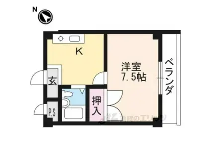 グランドコーポTAKAⅠ(1K/2階)の間取り写真