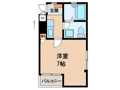 カサ・デ・まるのうち(1K/4階)の間取り写真