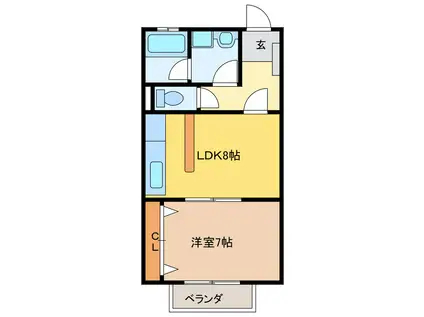 ラネージュ(1LDK/1階)の間取り写真