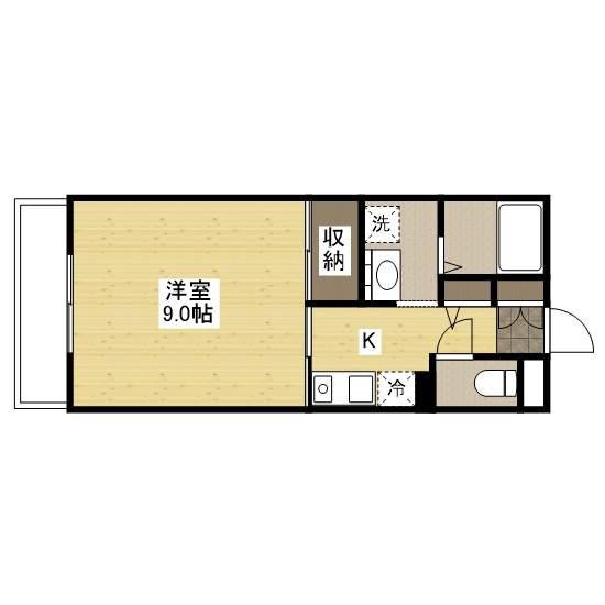 アルバ木之庄II(1K/2階)の間取り写真