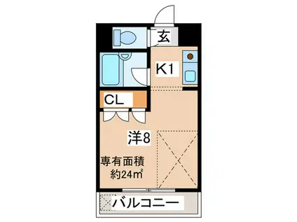 ネオウイング(1K/2階)の間取り写真