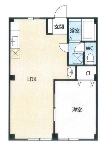 エクセル牟礼(1LDK/1階)の間取り写真