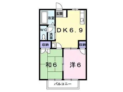 アーバンCTIY21(2DK/2階)の間取り写真