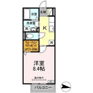 ブランドール(1K/2階)の間取り写真