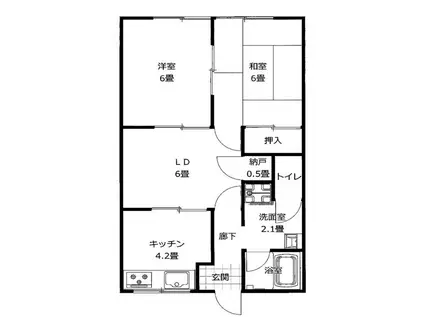 SSコーポ テラ(2LDK/4階)の間取り写真