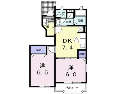 チェリータウンA(2DK/1階)の間取り写真