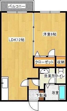 メナージュ B(1LDK/1階)の間取り写真