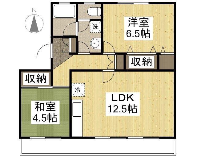 サンライズパレス(2LDK/2階)の間取り写真