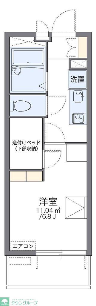 レオパレス天王台(1K/2階)の間取り写真