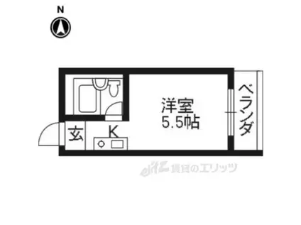 プランニングバンクビル梅津(1K/3階)の間取り写真