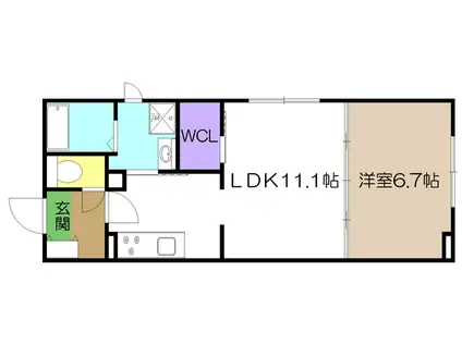 ベレオゴールド(1LDK/1階)の間取り写真